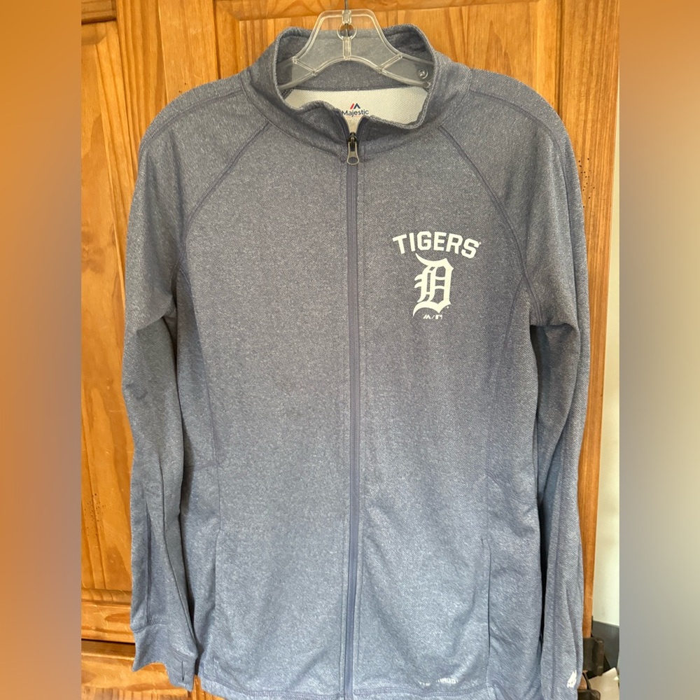 Majestic Heather Navy Zip-Up Jacket with Subtle Logo